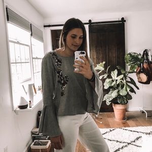 Zara embroidered top